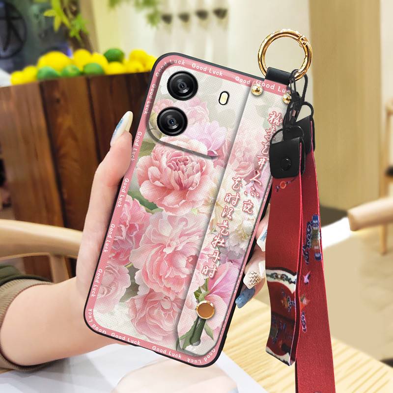 Soft Case Dirt-resistant Phone Case For Blackview Wave 6C Protective Back Cover For Mom Ring Lanyard Anti-knock Fashion