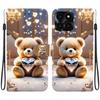 Handmade PU Leather Flip Case for Honor X6a Anti-Slip Shockproof Cover with Wrist Strap & Heart/Rose Cat Designs