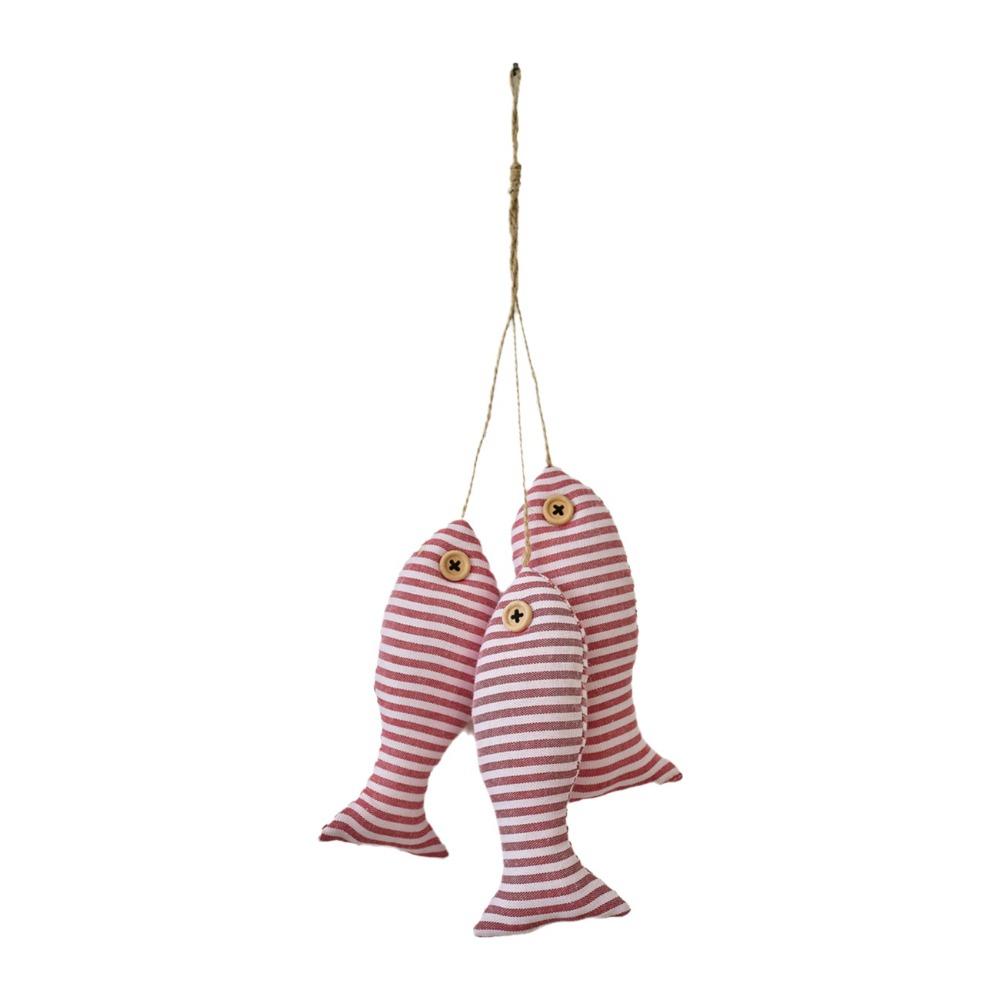 

Rustic Striped Fish Wall Decoration Handmade Fish Ornament Funny Fish Pendant Restaurant Style 5