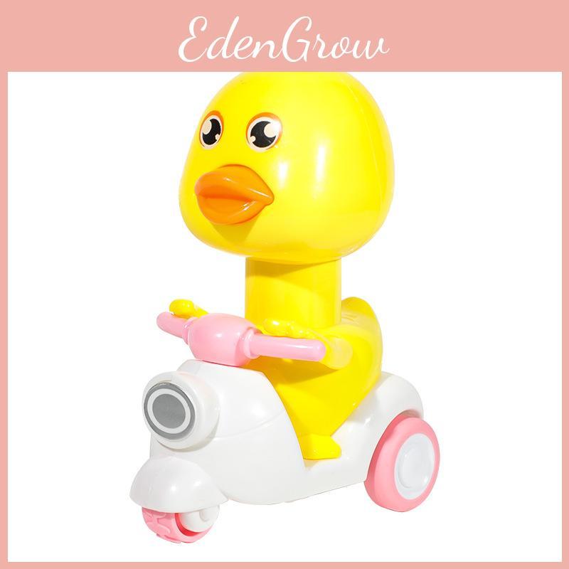 Kunststoff-Rückzieh-Kinderspielzeugauto mit Cartoon-Enten-Design zur Entwicklung motorischer Fähigkeiten und für Eltern-Kind-Spiel