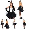 Sexy Women's Bunny Rabbit Costume Cosplay Tuxedo Halloween Outfit With Sweety Bow
