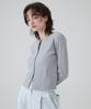Dangledrop Dgdp Square Logo Slim Fit Round Neck Cardigan_Melange Grey