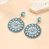 Böhmischer Ethno-Stil Imitation Türkis Blumenohrringe für Frauen