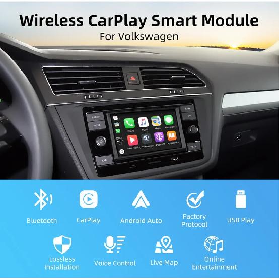 CARABC Wireless Carplay Android Auto Mirror Link For VW Volkswagen Skoda Octavia A5 Golf 7 Polo Passat B8 With MIB MIB2 System