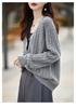 Women's V-Neck Pure Wool Cardigan Coat - 2025 Autumn/Winter Collection