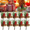 20PCS/10pcs Artificial Berry Picks, Holly Branches for Tree Decor, Pine Needle Branches,Mini Decoration