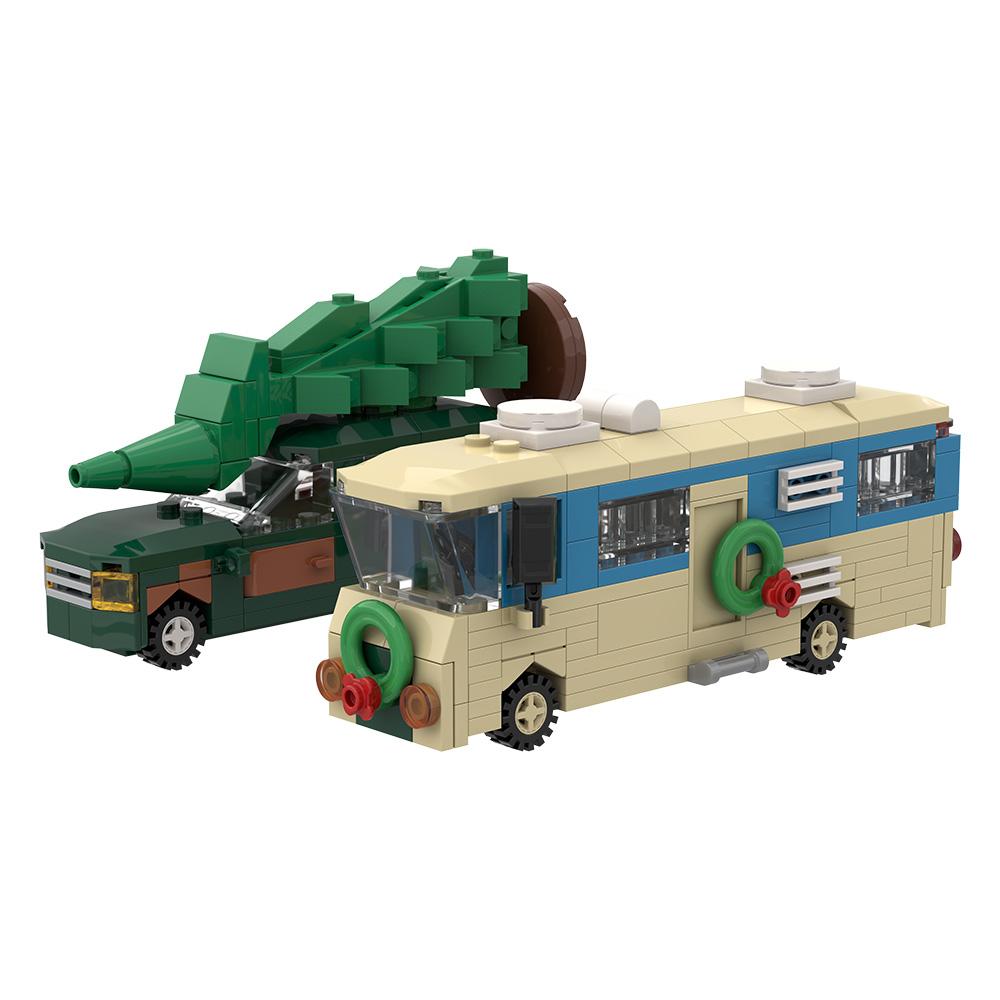 Gobricks MOC Christmas Story Mini RV Car Building Blocks Bricks Toys Gift
