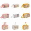 Large Capacity Cartoon PVC Cosmetic Bag Square Wash Pouch Cute Transparent Makeup Bag  Girl