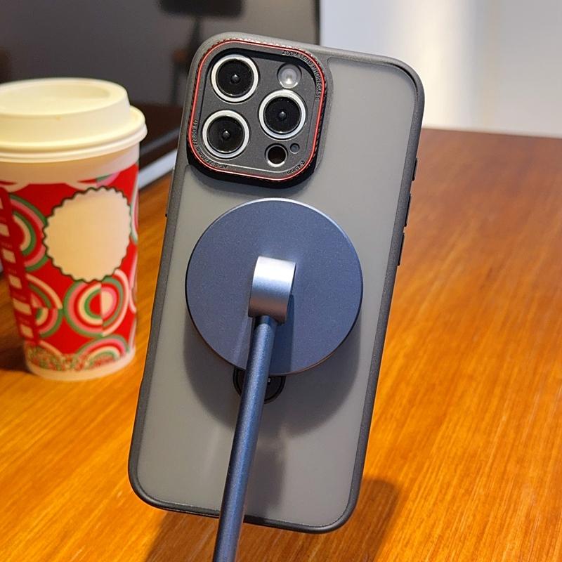 Custodia Magnetica Opaca con Supporto Anello in Metallo per Magsafe iPhone 16 Pro Max 15 15Pro custodia samsung xiaomi