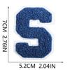 7cm White Background Royal Blue Text Embroidered Letter Patch for Bags & Decor