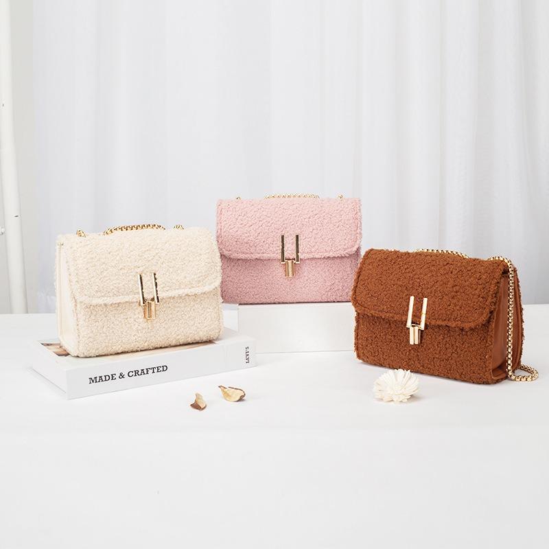 Fashion Plush Sg Single Shoulder Oblique Span Small Square Bag Cute Trendy Women's Bag