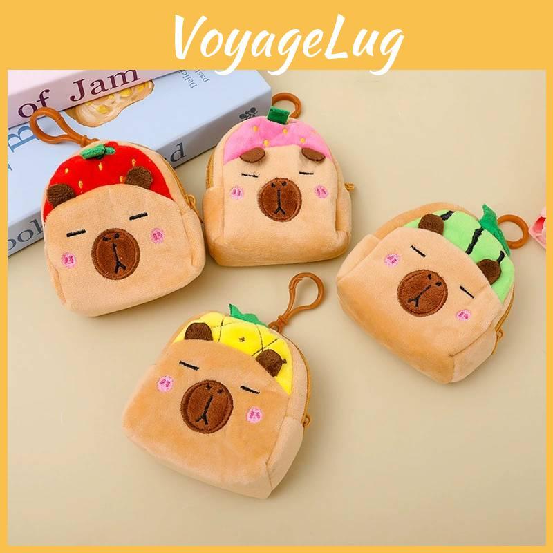 Fruit Plush Capybara Coin Purse Headphone Data Cable Storage Bag Gift Pendant