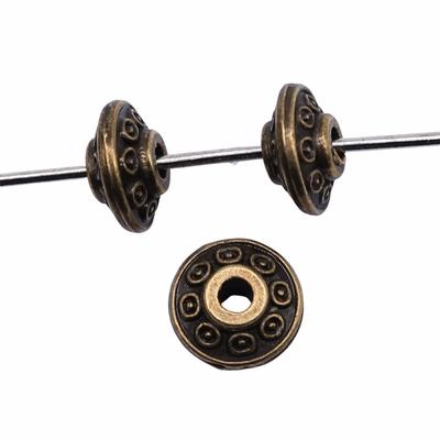 40pcs Small Hole Spacers Beads Beads Antique Bronze Color Zinc Alloy 6X6X3mm