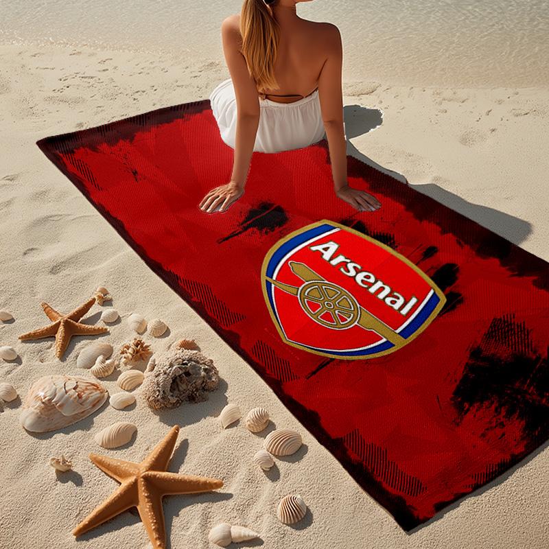 1pz Telo da Spiaggia con Stemma Arsenal Football Club - Morbido, Microfibra Assorbente, Leggero, Ideale per la Spiaggia, Feste, Viaggi, Campeggio regali per tifosi