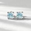 Bijuterii Xian Can: Cercei cu șurub 7x7mm Pagodă Albastru Marin Sculptată cu Diamante