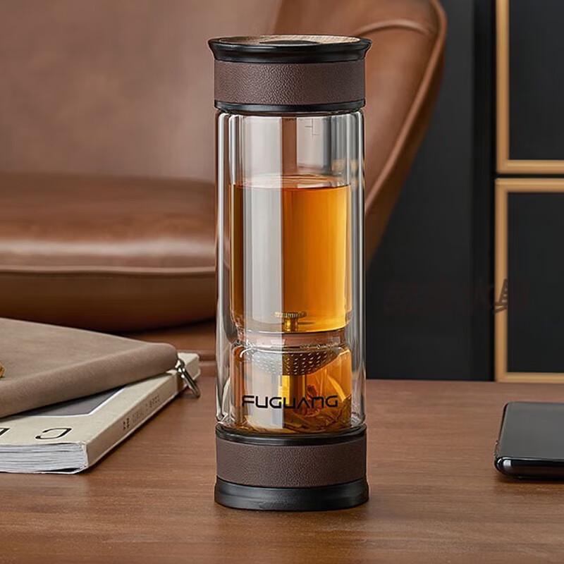 FUGUANG ZB003-360 Double-Layer Glass Tea Infuser Cup