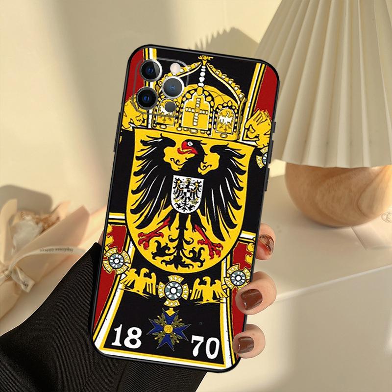 

German 1870 Gott mit Uns Iron Cross Case For iPhone 11 12 13 14 15 16 Pro Max Cover For iPhone 13 12 Mini XR X XS Plus iPhone 15Pro MAX
