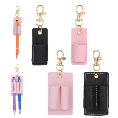 Portable Leather Pen Protector Keychain & Holder