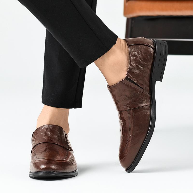 Classic Business Men's Shoes Elegant Gentleman Comfortable Style Formal Evening Party Outdoor quality genuine leather shoes New