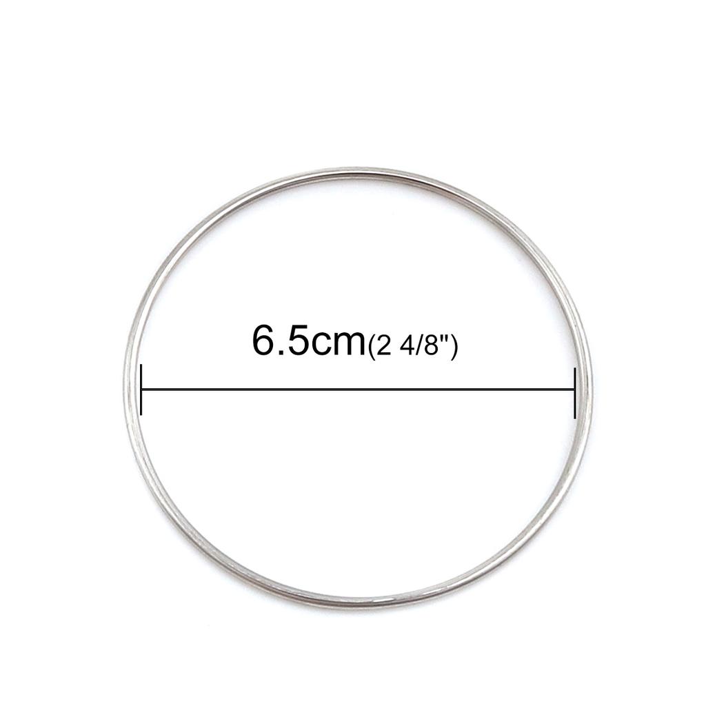 Fashion Stainless Steel Bangles Bracelets Gold Color Round Circle Bracelet For Women Party Jewelry 22cm - 18.5cm Long,1 PC
