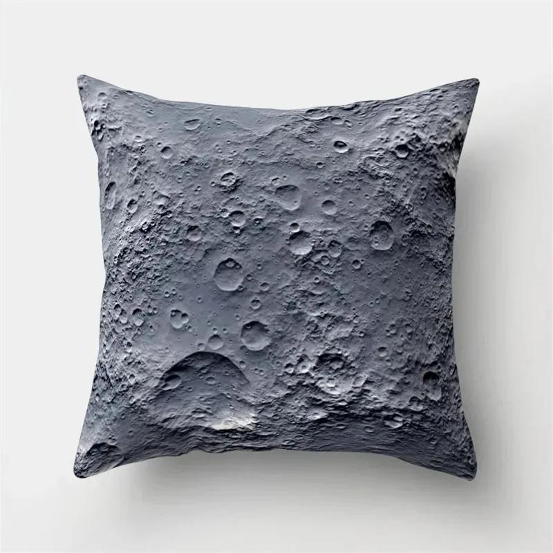 Rainbow Starry Sky Moon Fantasy Pattern Throw Pillow Cover With Short Plush Print For Living Room Sofa Decoration Cushion Cover