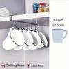 1pc Aluminum Wall Mounted Mug Rack No Screw Kitchen Cabinet Organizer For Coffee Cups Teacups Underwear Ties Scarf Hanger Durable Iron Hanging Rack
