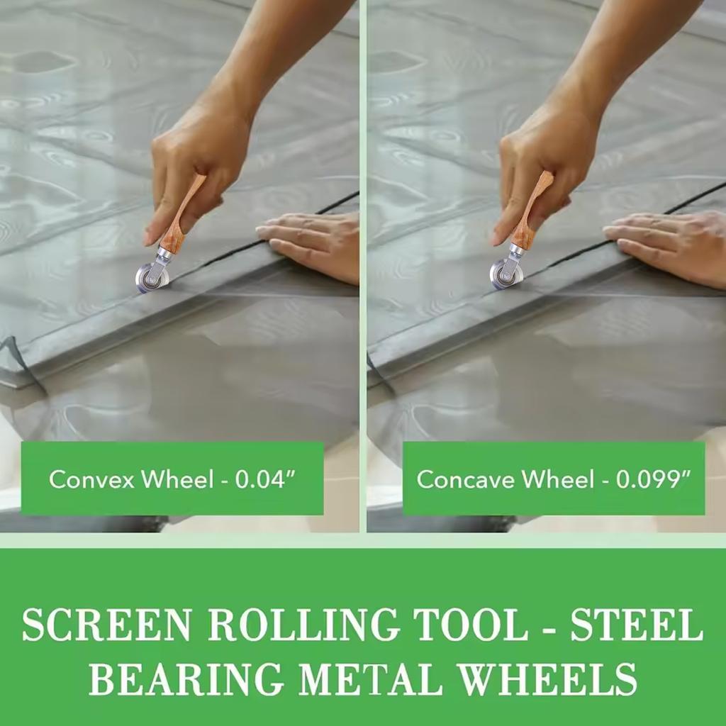 Metal Screen Rolling Tools Double-head Convex and Concave Screen Spline Repair Roller Door Window Hand Crank Roller with Bearing