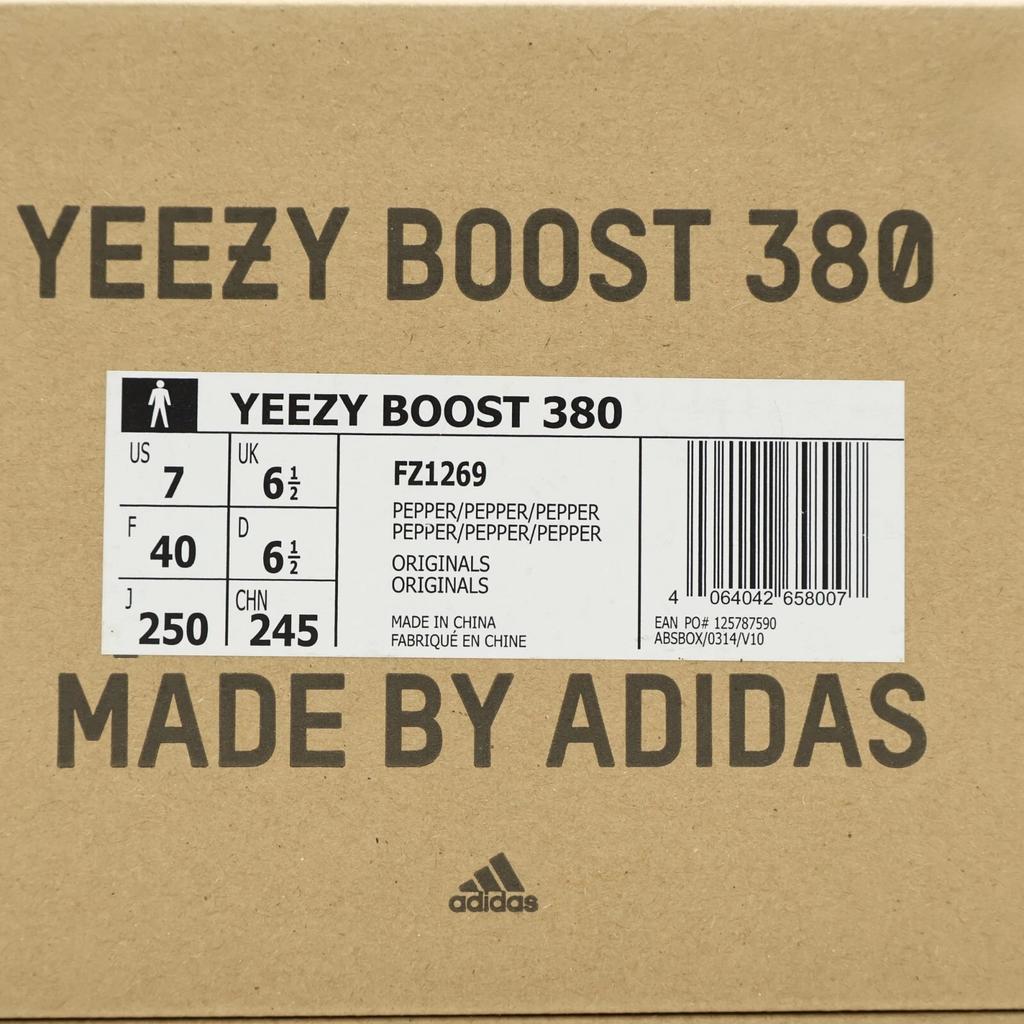 FZ1269 adidas Yeezy Boost 380 Pepper Light Grey Beige Red Sand Brown (Men's)