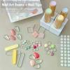 Mini Glass Color Card Manicure Bean Color Card Nail Polish Glue Plate Nail Polish High Transparent 3D Round Bead Manicure Tool