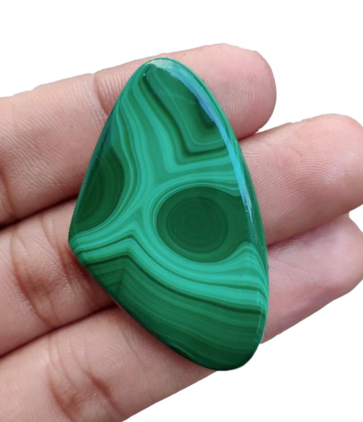 91.25 Carat, Natural Malachite Cabochon, Healing Gemstone, Loose Stones, Malachite Cabochon, 47x29x6 MM Size Cabochon.