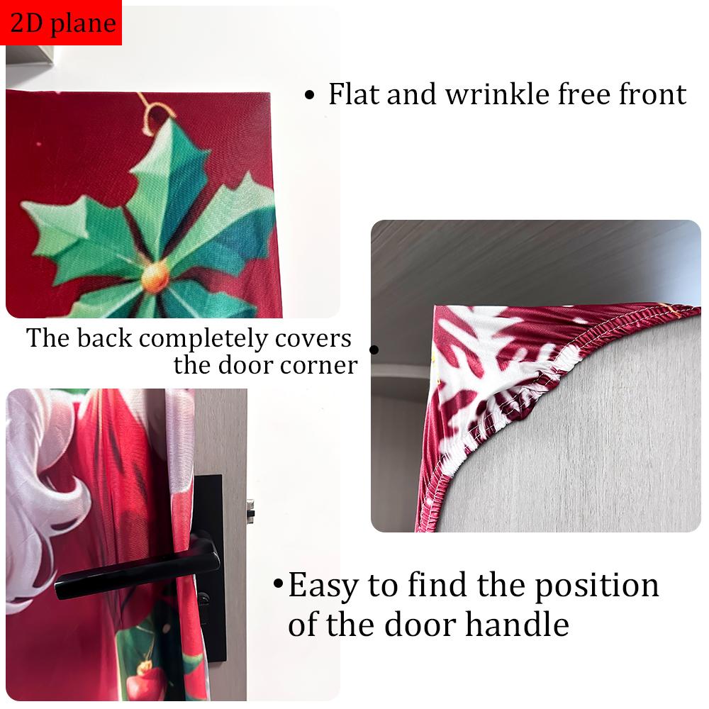 Christmas Door Cover, Adding a Festive Christmas Atmosphere, a Great Decoration for the Door, Made of Elastic Fabric