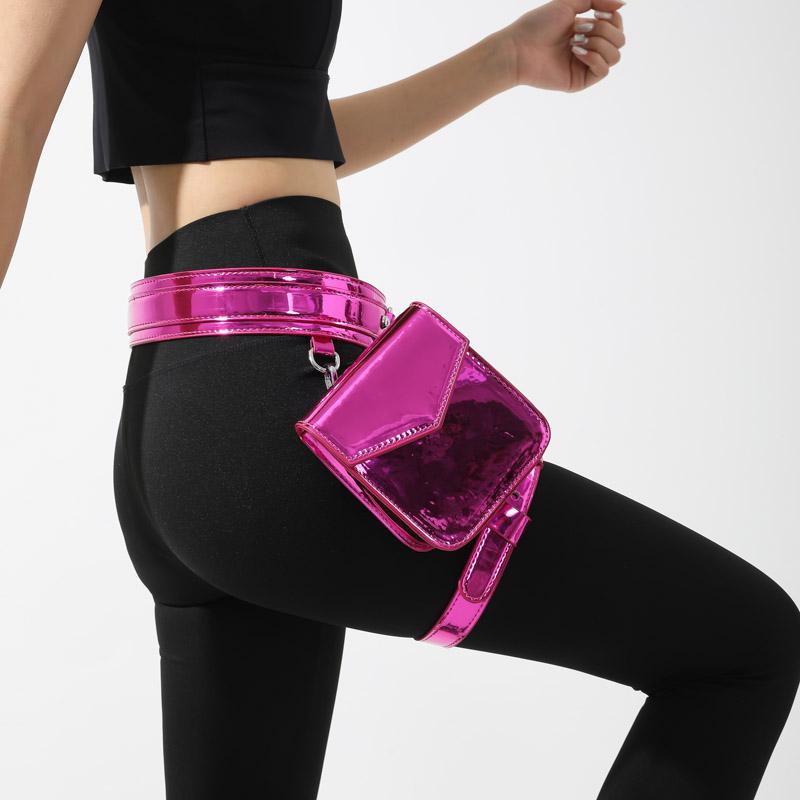 2024 New Leg Bag for Women High Quality PU Waistpack Fashion Motorcycle Waistpack