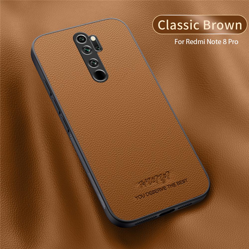 

Роскошный деловой кожаный мягкий чехол с магнитной рамкой для Xiaomi Redmi Note 8 Pro Note8 Pro, чехлы для телефонов, капа For Redmi Note 8 Pro коричневый