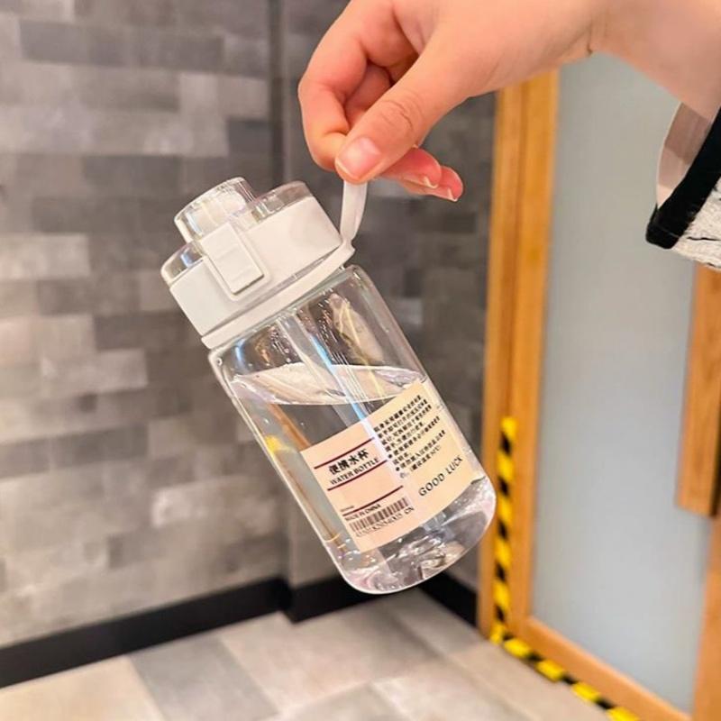 450ML Transparent Sports Water Bottle Fitness Plastic Cups With Capacity Scale Leak-proof Drinking Bottles for Summer Drinkware