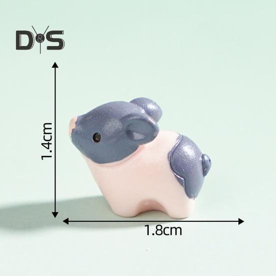 6 Pcs Mini Pig Figurine Resin Miniature Pig Ornament Planter Decor Cartoon Mini Pig Statue for Moss Micro Landscape Fairy Garden Accessories