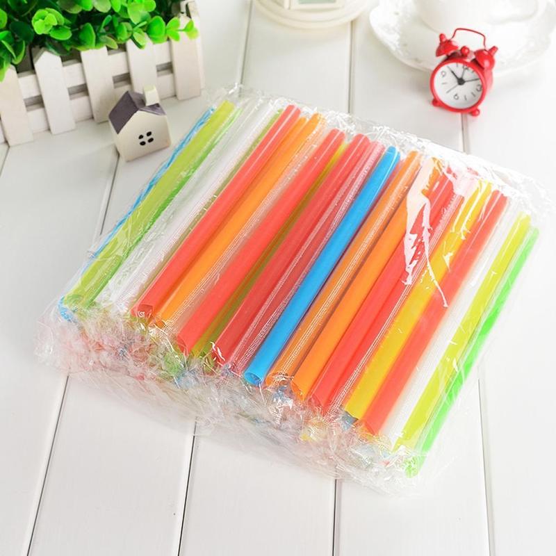 50PCS Disposable Jumbo Colored Straw Pearl Milk Tea Bubble Tea Juice Drink Beverage Drinking Straw Party Supplies 19cm