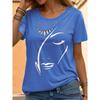 Women's T Shirt Tee Black White Red Floral Short Sleeve Casual Daily Basic Round Neck Regular S