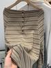Autumn 2025 New Arrival: Women's High-End Korean Style Striped One-Shoulder Long-Sleeved T-Shirt