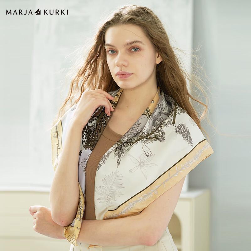 MARJA KURKI Год Лошади Квадратный Шёлковый Шарф из Шелковицы 90x90cm