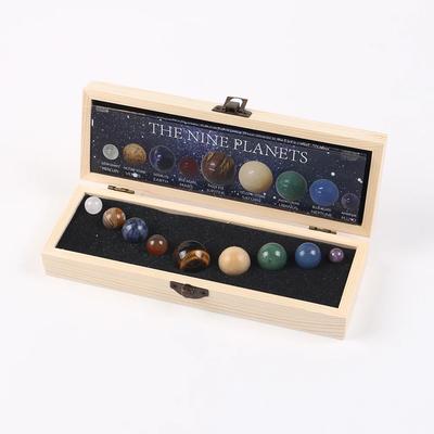 Juguete de Ciencia de 9 Piezas Cristal Natural Sistema Solar Planetas Esferas Conjunto Tierra Marte Galaxia Modelo Juguetes para la Educación Temprana de los Niños