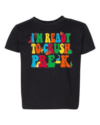 Im Ready To Crush PreK Cute Dinosaur Colorful Toddler Crew Graphic TShirt Unisex T-Shirt