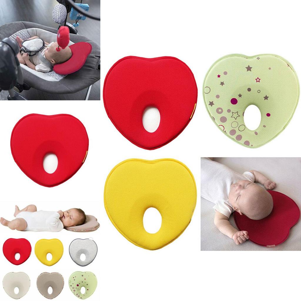 Baby Kids Soft Memory Foam Pillow With Heart Shape Prevents Flat Head And Supports Neck For Infants And Toddlers