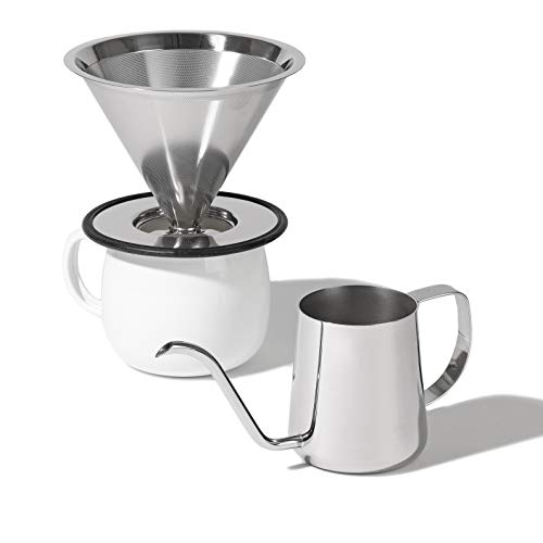 Pearl Metal Coffee Drip Pot, 235ml, 18-8 Stainless Steel, Made In Japan, Tsubame-no-Takumi, HB-8394
