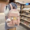 Large Capacity Students' Book Bag Color Contrast Schoolbag Girls Campus Lightweight Backpack