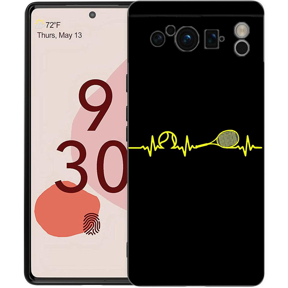 

Tennis Ball Sport Phone Case For Google Pixel 9 8 7 6 Pro XL 8A 7A 6A TPU Shell Soft Shockproof Black Cover Pixel 9 Pro