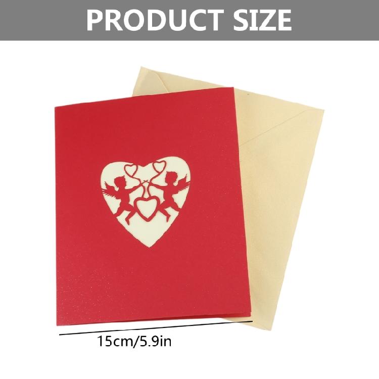 Cupid's Heart 3-D for Pop Up Valentine’s Day Card Happy Anniversary for Her Date