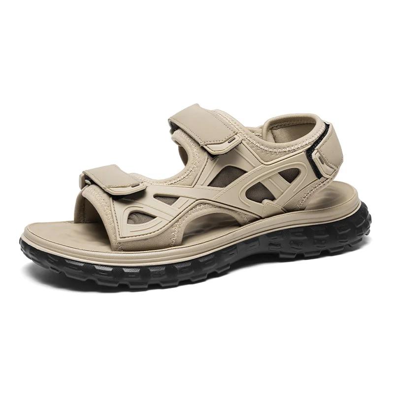Fashion Sandals for Men Brand Summer Genuine Leather Men Slippers Gladiator Men Beach Sandals Soft Comfortable Outdoors Wading Shoes
