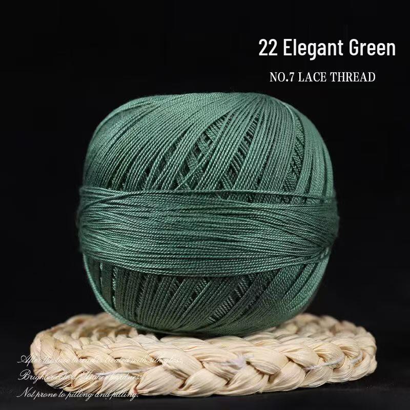 No. 7 Pure Cotton Silk Lace Yarn – Hand-Knitted, Strong Twist, Soft Half-Sleeve Crochet Yarn