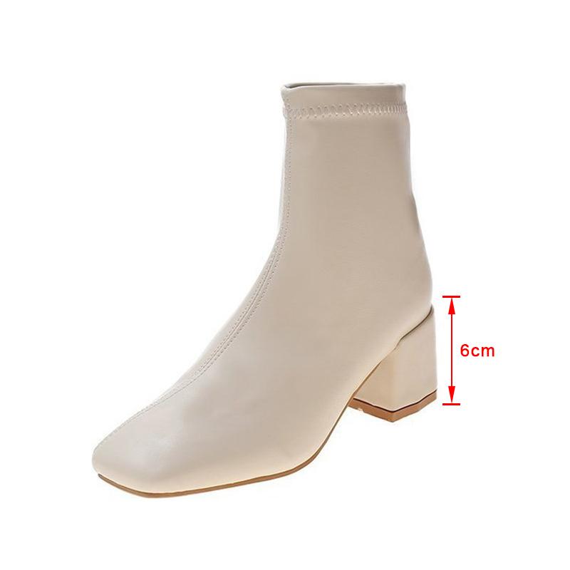 Goedkope Vrouwen Enkellaarsjes Vrouwtjes Schoenen Vierkante Teen Hoge  Hakken Zwart Wit Classic Vintage Leather Comfort Ademend Chelsea Laarzen  kopen — gratis levering, eerlijke reviews met foto's — Joom
