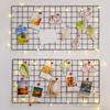 DIY Grid Photo Iron Frame Wall Shelf Wall Mounted Mesh Display Panel Wall Art Display Organizer